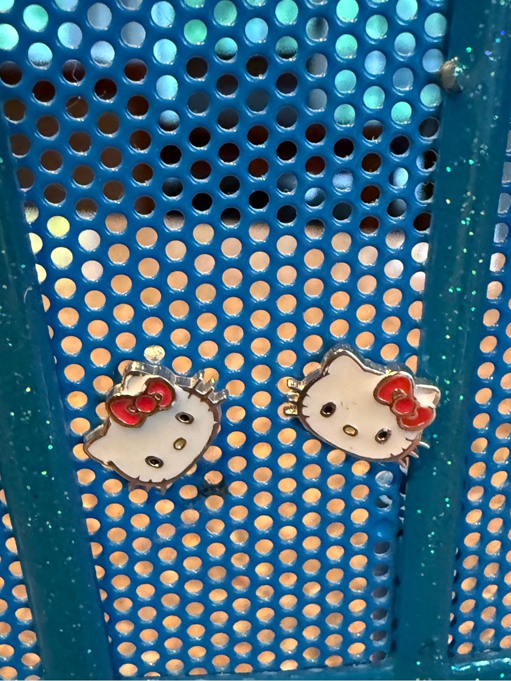 Hello Kitty White & Red Bow Stud Earrings